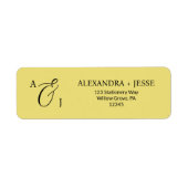 Elegant Gold Script Monogram Etiket (Voorkant)