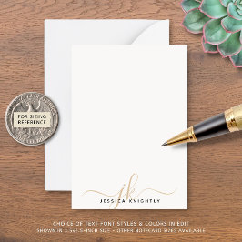 Elegant Gold Script Monogram Initialen minimalisti Notitiekaartje