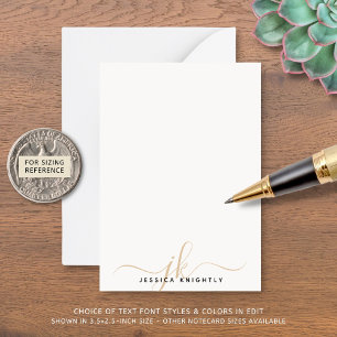 Elegant Gold Script Monogram Initialen minimalisti Notitiekaartje