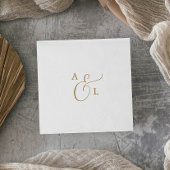Elegant Gold Script Monogram Weddenschap Napkins Servet