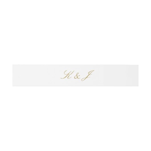 Elegant Gold Script Monogram Weddenschap Uitnodigingen Wikkel (Vlak)
