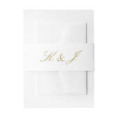 Elegant Gold Script Monogram Weddenschap Uitnodigingen Wikkel (Voorkant Voorbeeld)