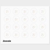 Elegant Gold Script Monogram Wedding Envelope Seal Ronde Sticker (Vel)