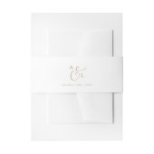 Elegant Gold Script Monogrammed Wedding Uitnodigingen Wikkel (Voorkant Voorbeeld)