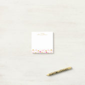 Elegant Gold Script Naam | Waterverf Hearts Post-it® Notes (Op bureau)