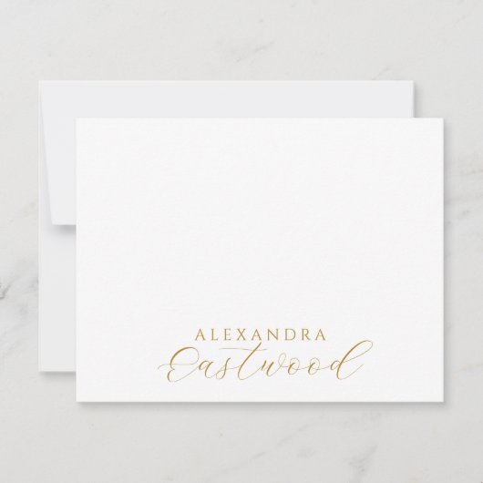 Elegant Gold Script Name Typography Notitiekaartje (Voorkant)