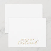 Elegant Gold Script Name Typography Notitiekaartje (Voorkant / Achterkant)