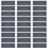 Elegant Gold Script Navy Guest Adresetiketten Sticker (Voorkant)