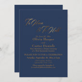 Elegant Gold Script om de marine te hebben en te h Kaart (Voorkant / Achterkant)