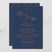 Elegant Gold Script om de marine te hebben en te h Kaart (Voorkant / Achterkant)