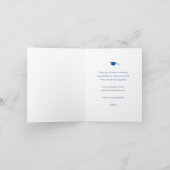 Elegant Gold Script op Blue 4 Photo Afstuderen Bedankkaart (Binnen)