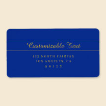 Elegant Gold Script op Navy Blue Return Address