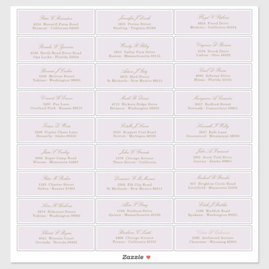 Elegant Gold Script op Paarse gastnamen Sticker (Vel)