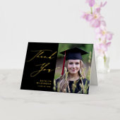 Elegant Gold Script op zwart Afstuderen Hartelijk  Folie Wenskaart (Orchidee)