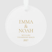 Elegant Gold Script “Our First Christmas”  Ornament (achterkant)