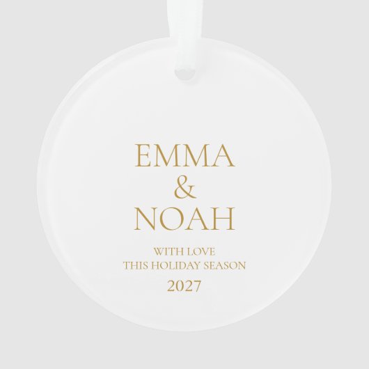 Elegant Gold Script “Our First Christmas”  Ornament (achterkant)
