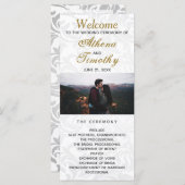 Elegant Gold Script Personal Photo Wedding Program Programmakaart (Voorkant / Achterkant)