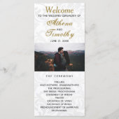 Elegant Gold Script Personal Photo Wedding Program Programmakaart (Voorkant)