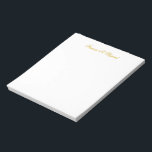 Elegant Gold Script Personalized Note Pad Notitieblok<br><div class="desc">Elegant gold script personalized note pad.</div>