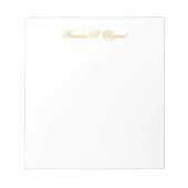 Elegant Gold Script Personalized Note Pad Notitieblok (Voorkant)