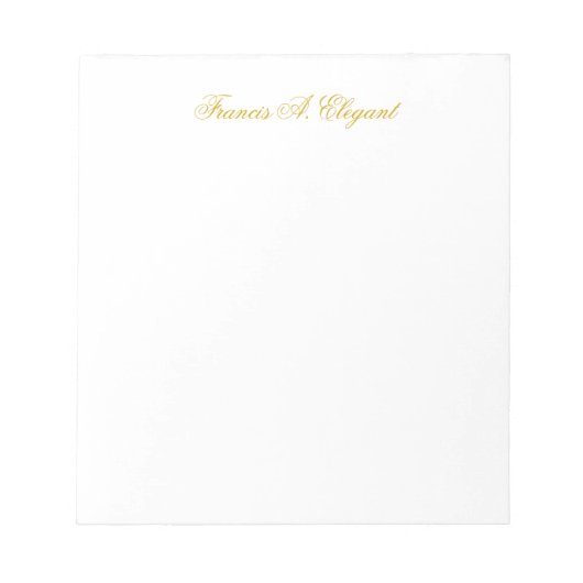 Elegant Gold Script Personalized Note Pad Notitieblok (Voorkant)