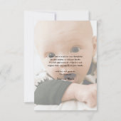 Elegant Gold Script Petite Baby Foto Bedankkaart (Achterkant)