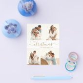 Elegant Gold Script Photo Collage Kerstbrochure Flyer (Enkel)
