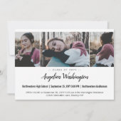 Elegant Gold Script Photo High School Afstuderen Aankondiging (Achterkant)