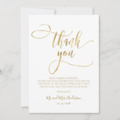 Elegant Gold Script Photo Weddenschap Hartelijk da Bedankkaart (Voorkant)