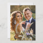 Elegant Gold Script Photo Weddenschap Hartelijk da Bedankkaart (Achterkant)