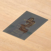 Elegant Gold Script Photo Wedding Acryl Uitnodigingen (Laagn)