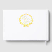 Elegant Gold Script Photo Wedding Guestbook Gastenboek (Achterkant)