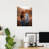 Elegant Gold Script Photo WeduwWelkomstwoord Poster (Thuiskantoor)