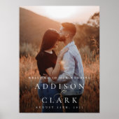 Elegant Gold Script Photo WeduwWelkomstwoord Poster (Voorkant)