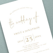 Elegant Gold Script QR Code Weddenschap Kaart