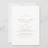 Elegant Gold Script Rehearsal Dinner Kaart (Voorkant)