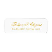 Elegant Gold Script Return Address Label (Voorkant)