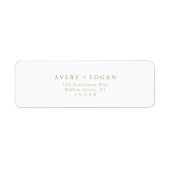 Elegant Gold Script Return Address Label (Voorkant)