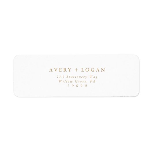 Elegant Gold Script Return Address Label (Voorkant)