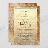 Elegant Gold Script Rustic Wedding Invitat Kaart (Voorkant / Achterkant)