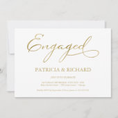 Elegant Gold Script Simple Engagement Party Kaart (Voorkant)