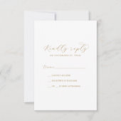 Elegant Gold Script Simple RSVP-kaart RSVP Kaartje (Voorkant)