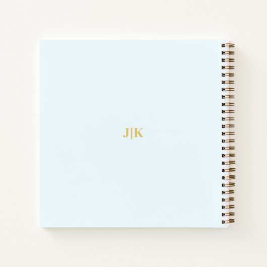 Elegant Gold Script Sky Blue Wedding Guestbook Notitieboek (Achterkant)