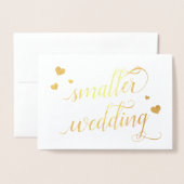Elegant Gold Script Smaller Weddenschap is kleiner Folie Kaarten (Voorkant met envelop)