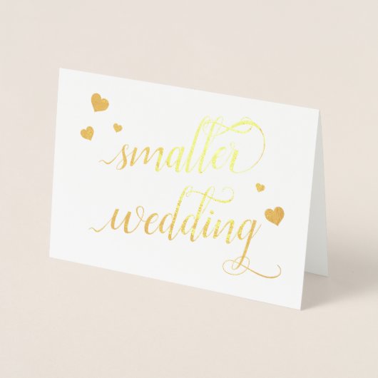 Elegant Gold Script Smaller Weddenschap is kleiner Folie Kaarten (Voorkant)