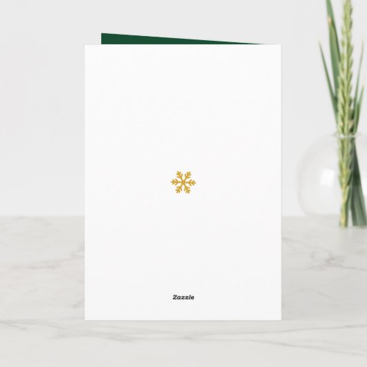 Elegant Gold Script Snowflakes Modern Red Festive Feestdagen Kaart (Achterkant)