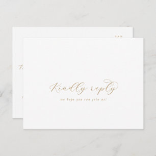Elegant Gold Script Song Request RSVP Briefkaart