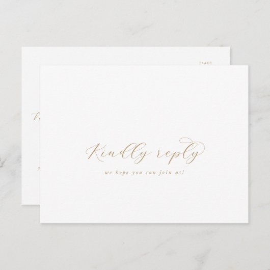 Elegant Gold Script Song Request RSVP Briefkaart (Voorkant / Achterkant)