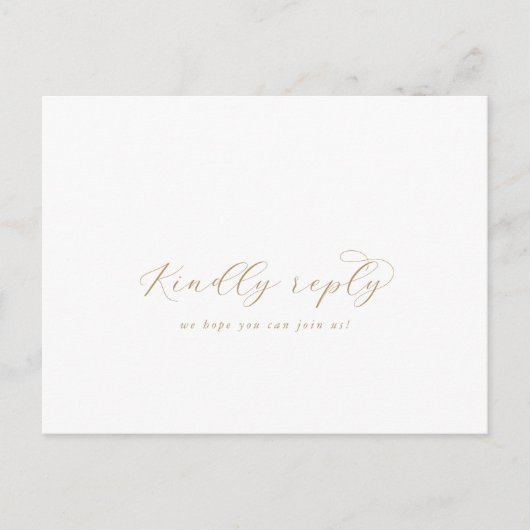 Elegant Gold Script Song Request RSVP Briefkaart (Voorkant)