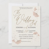 Elegant Gold Script Terracotta Wedding Invitation Kaart (Voorkant)